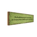 Holzschild 10x27 cm Schulbildung kostenlos umsonst Warnschild Hinweisschild