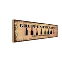 Holzschild 10x27 cm Alkohol Gruppen Therapie hier Essen Trinken