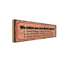 Holzschild 10x27 cm Betrieb richten Frauen Spielen