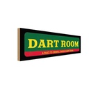Holzschild 10x27 cm the Dart room a place to drink Sport Hobby