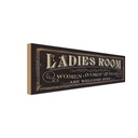Holzschild 10x27 cm Ladies room women Dames Queens Männer Frauen