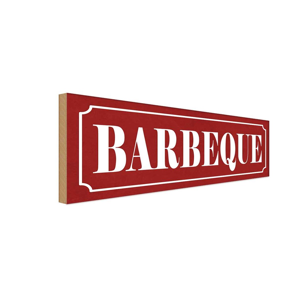 Holzschild 10x27 cm Barbeque Dekoration