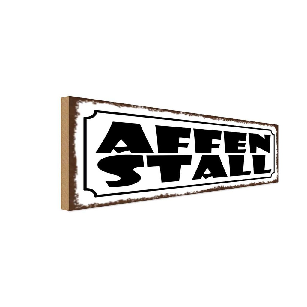 Holzschild 10x27 cm Affenstall Dekoration