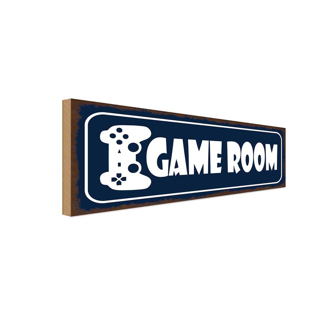 Holzschild 10x27 cm Game Room Geschenk