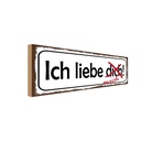 Holzschild 10x27 cm ich liebe dich mich Dekoration
