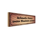 Holzschild 10x27 cm Schweiß fließt Muskeln weinen Dekoration