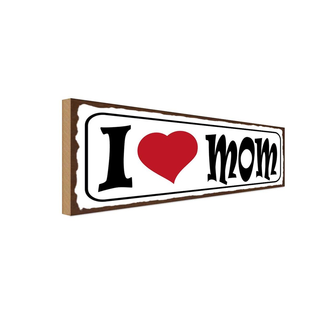 Holzschild 10x27 cm I love Mam Mama Männer Frauen