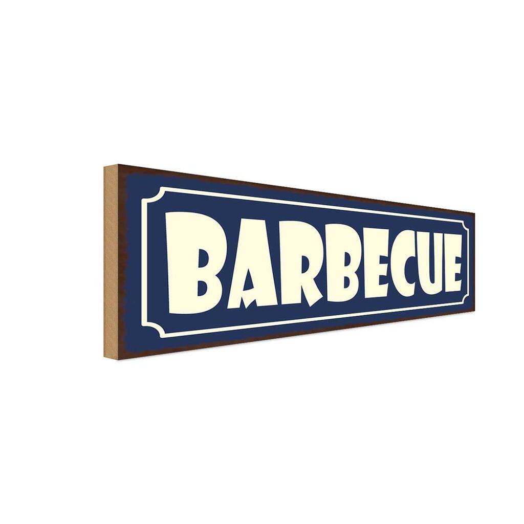 Holzschild 10x27 cm Barbecue Dekoration