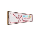 Holzschild 10x27 cm du witzig dich töte als letztes Spruch Zitat