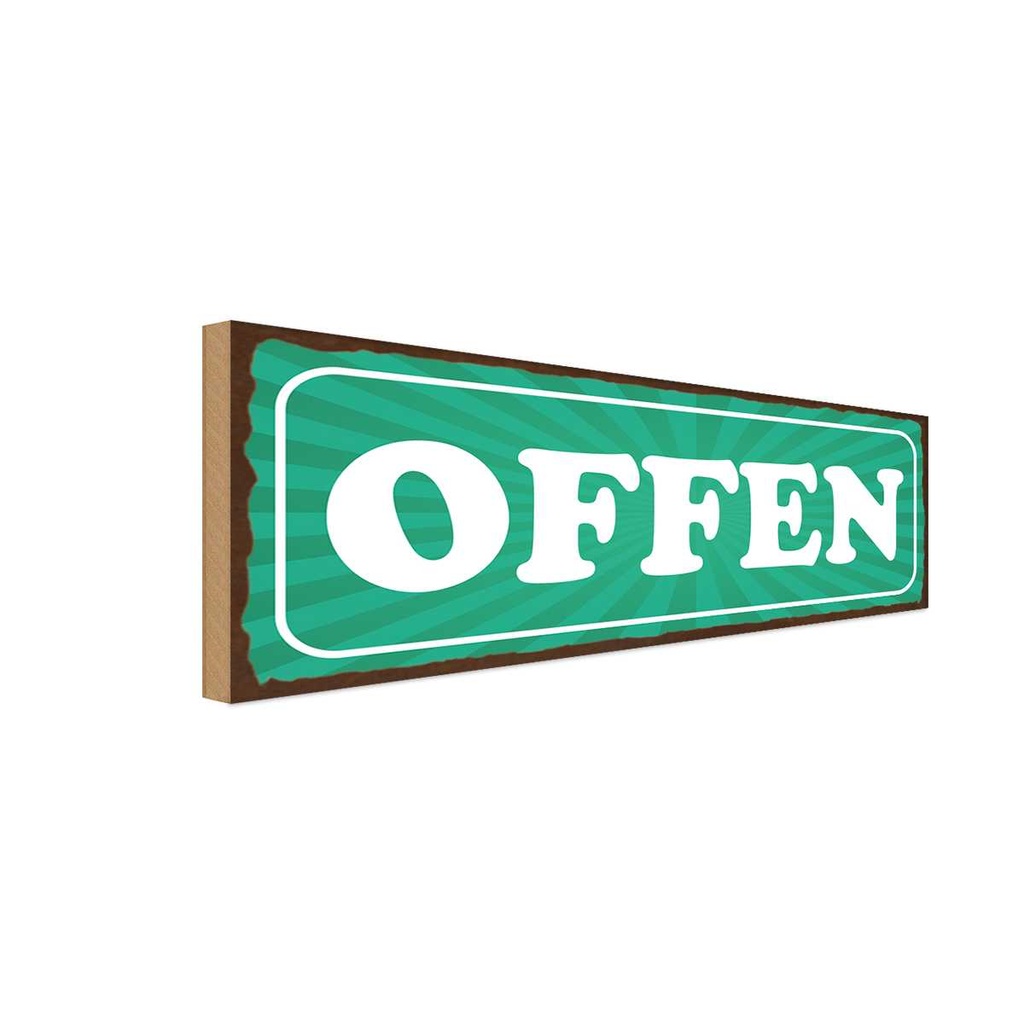 Holzschild 10x27 cm offen Dekoration