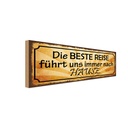 Holzschild 10x27 cm beste Reise führt uns nach Hause