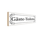 Holzschild 10x27 cm Gäste-Toilette Geschenk
