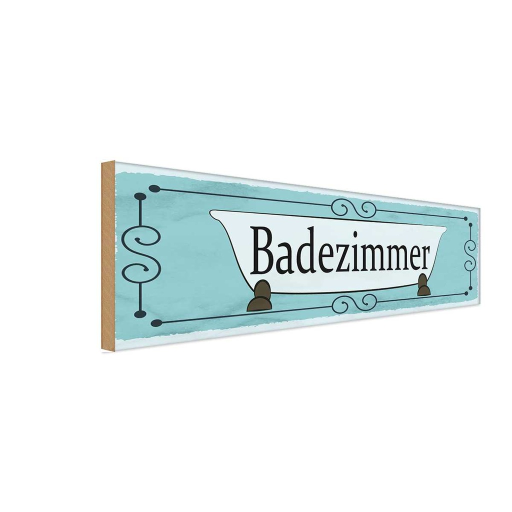 Holzschild 10x27 cm Badezimmer Geschenk