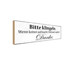 Holzschild 10x27 cm bitte klingeln keiner aufmacht