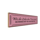 Holzschild 10x27 cm wo die Liebe den Tisch deckt Dekoration