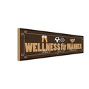 Holzschild 10x27 cm Bier Sport Fleisch Welness Mann