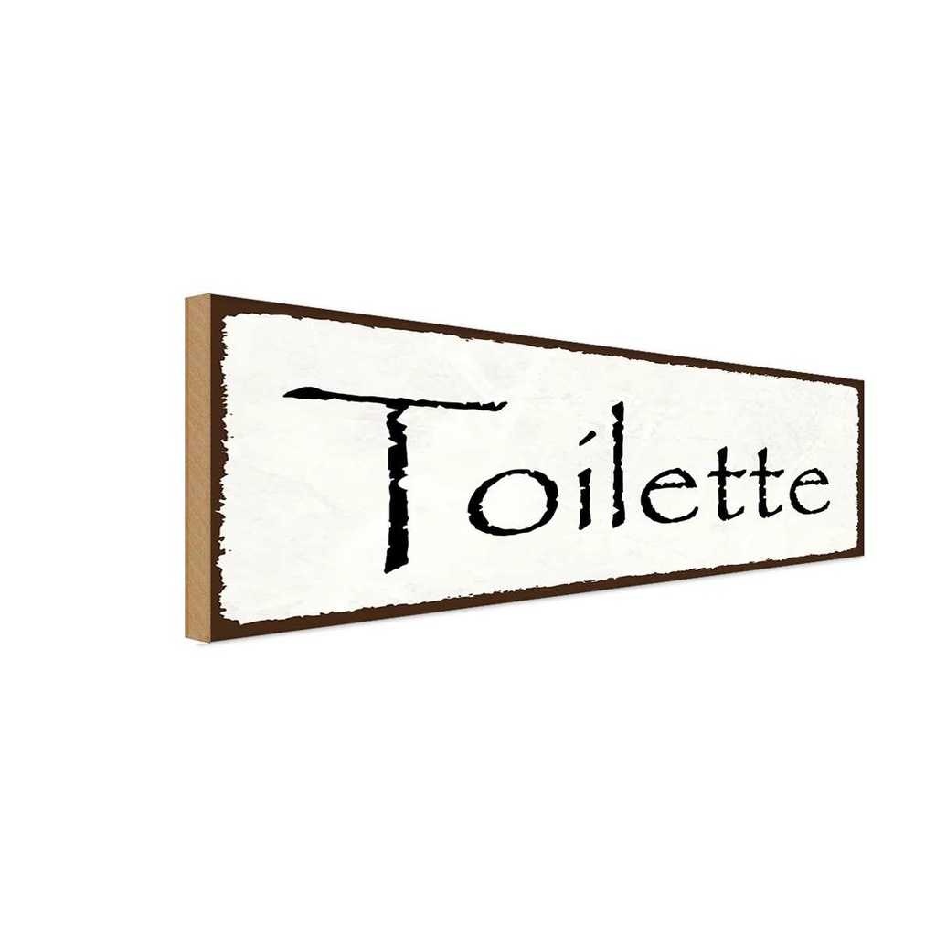 Holzschild 10x27 cm Toilette Geschenk