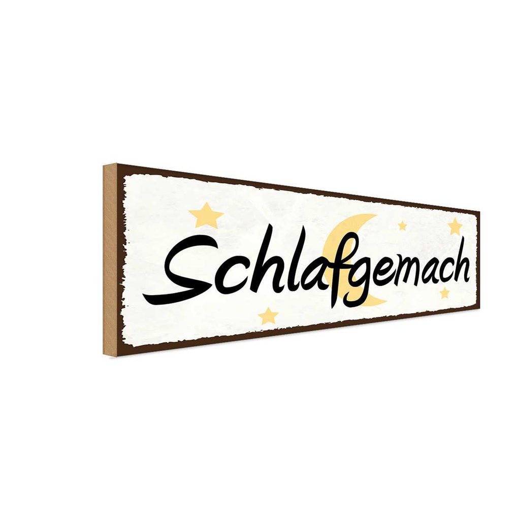 Holzschild 10x27 cm Schlafgemach Dekoration