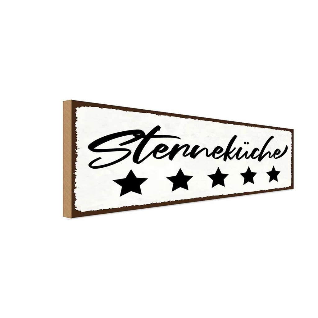 Holzschild 10x27 cm Sternenküche Küche Kochen