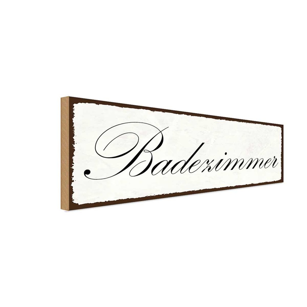 Holzschild 10x27 cm Badezimmer Geschenk