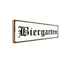 Holzschild 10x27 cm Alkohol Birgarten Essen Trinken