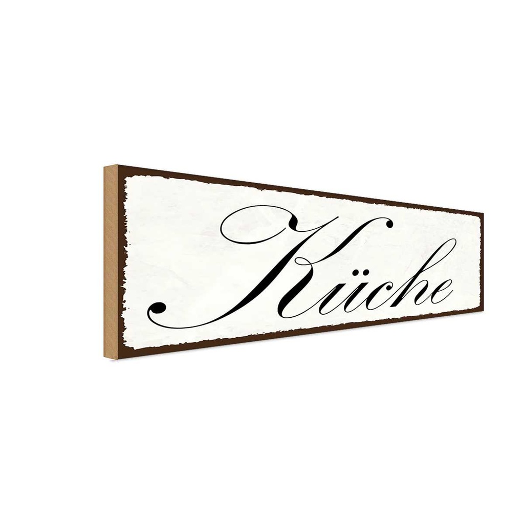 Holzschild 10x27 cm Küche Kochen
