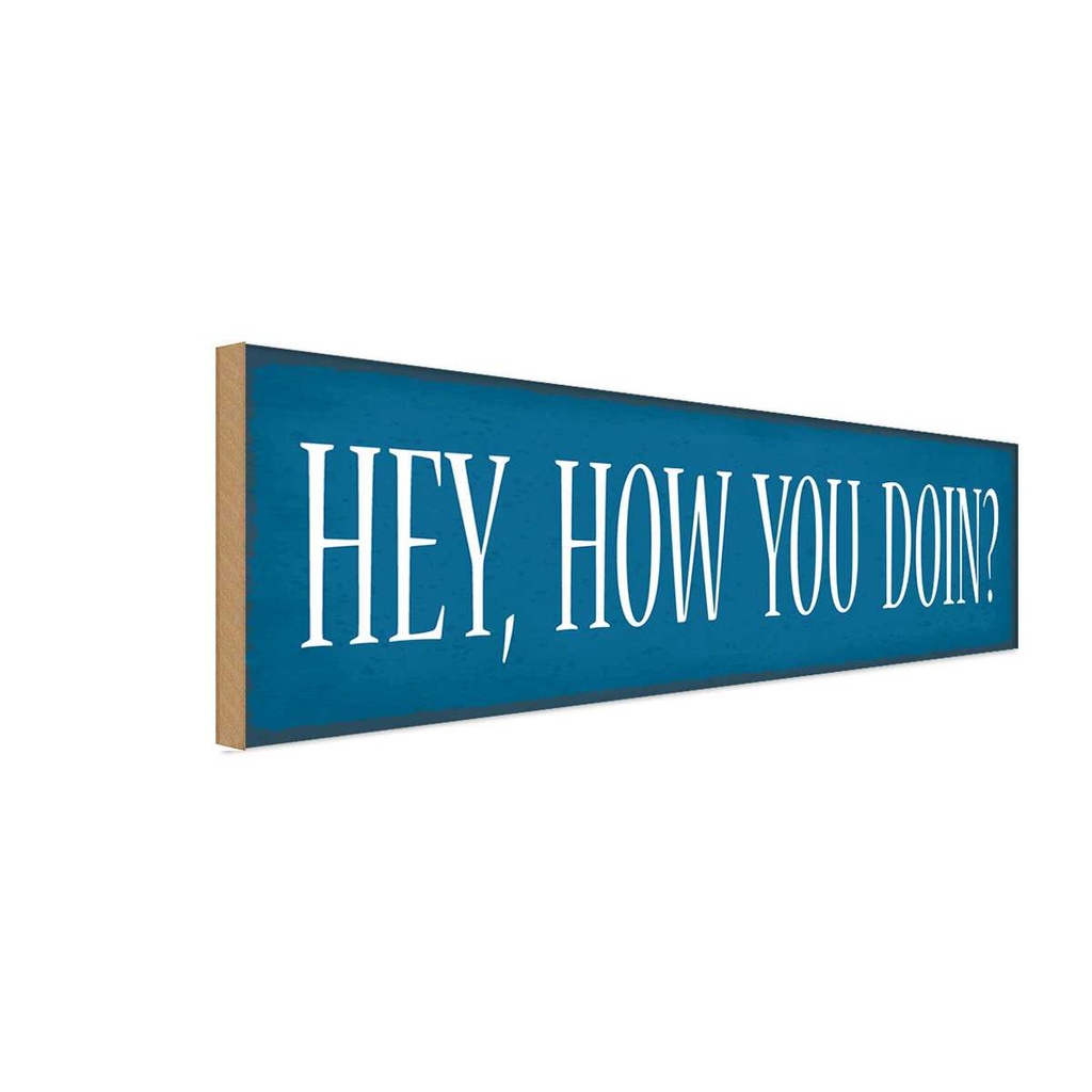 Holzschild 10x27 cm hey how you doin Dekoration
