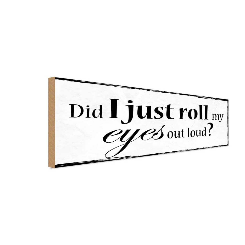 Holzschild 10x27 cm did i just roll my eyes out loud Spruch Zitat