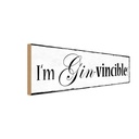 Holzschild 10x27 cm i`m Gin-vincible Witz Humor Lustig Spaß