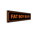Holzschild 10x27 cm fat boy blvd Dekoration