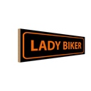 Holzschild 10x27 cm lady biker Sport Hobby