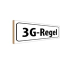 Holzschild 10x27 cm 3G-Regel Warnschild Hinweisschild