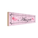 Holzschild 10x27 cm Auszeit Herzen rosa Dekoration