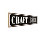 Holzschild 10x27 cm Craft Beer Bier Alkohol Essen Trinken
