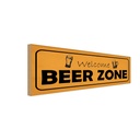 Holzschild 10x27 cm welcome Beer Zone Essen Trinken
