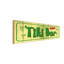 Holzschild 10x27 cm Tiki Bar open Alkohol Essen Trinken