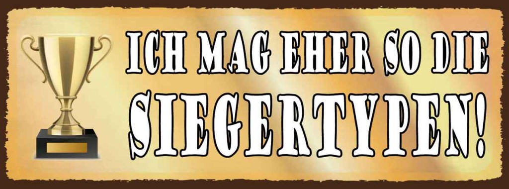 Holzschild 10x27 cm ich mag eher so die Siegertypen Spruch Zitat