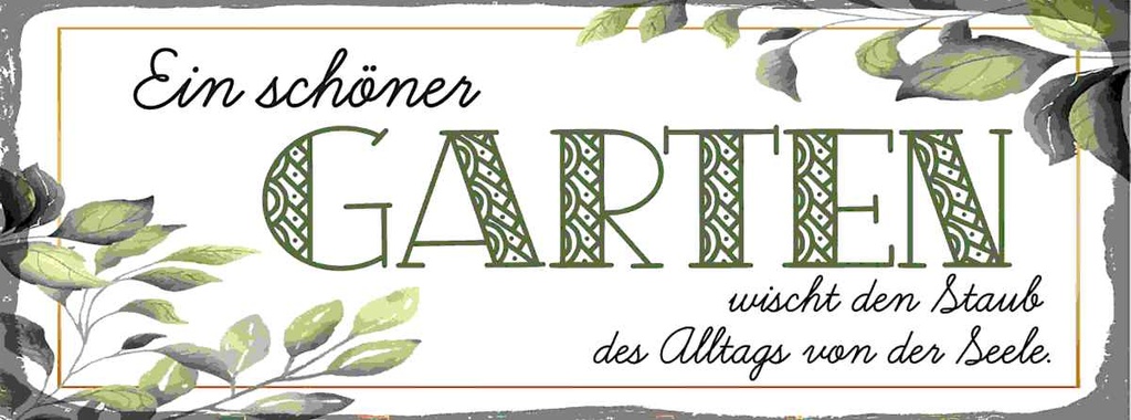Holzschild 10x27 cm ein schöner Garten wischt Staub Geschenk