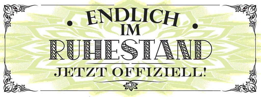 Holzschild 10x27 cm endlich im Ruhestand offiziell Dekoration