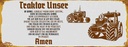 Holzschild 10x27 cm Traktor unser Amen Auto Garage Werkstatt