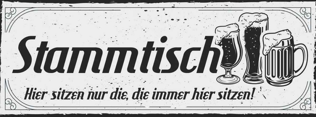 Holzschild 10x27 cm Stammtisch hier sitzen nur die Dekoration