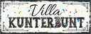 Holzschild 10x27 cm Villa Kunterbunt Deutschland