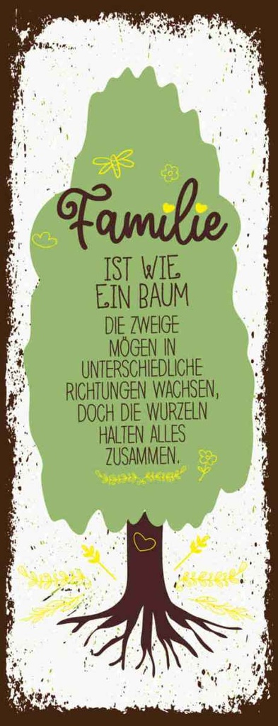 Holzschild 27x10 cm Familie ist Baum halten alles Zusammen Freunde