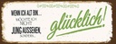 Holzschild 10x27 cm ich alt möchte jung glücklich Dekoration