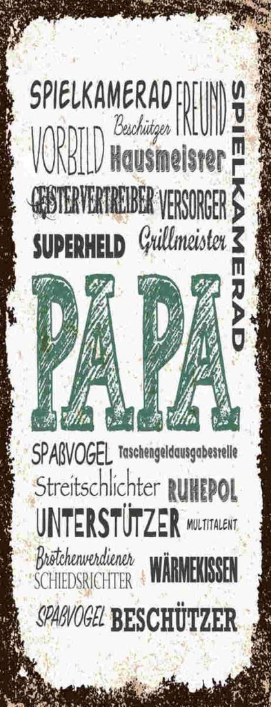 Holzschild 27x10 cm Papa Spielkamerad Beschützer Freund Familie Freunde