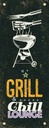 Holzschild 27x10 cm Grill & Chill Lounge 5 Sterne Essen Trinken