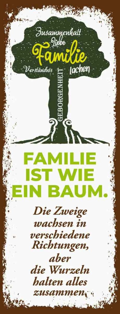 Holzschild 27x10 cm Familie ist wie ein Baum Freunde