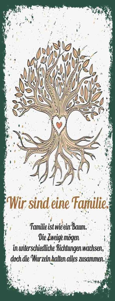 Holzschild 27x10 cm Wir sind Familie alles zusammen Spruch Zitat