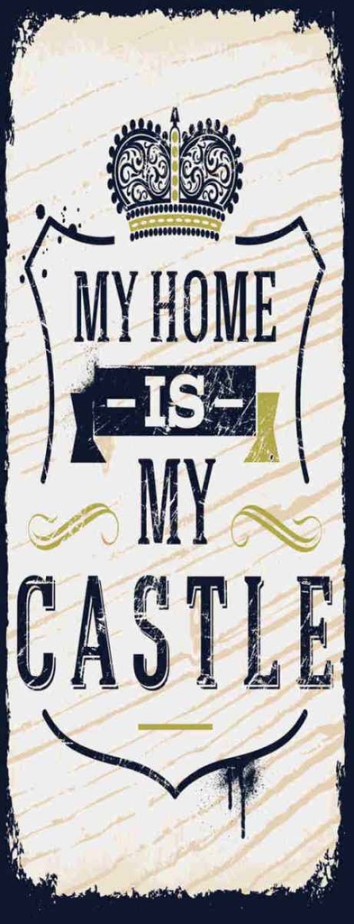 Holzschild 27x10 cm My home is Castle Haus Dekoration