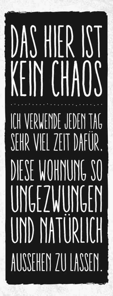 Holzschild 27x10 cm Wohnung hier ist kein Chaos Geschenk